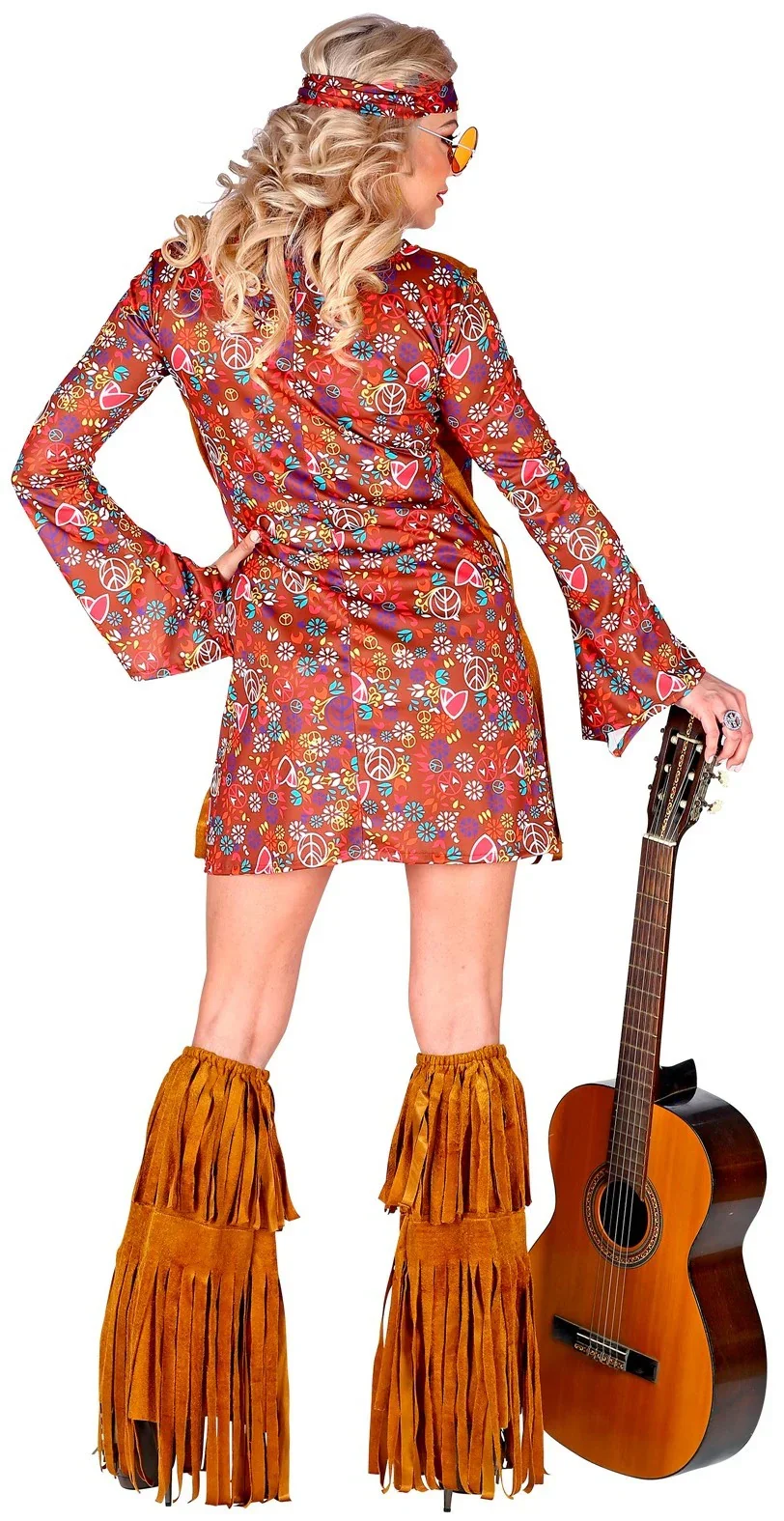 Disfraz de Hippie Corto con Flecos para Mujer - Image 2