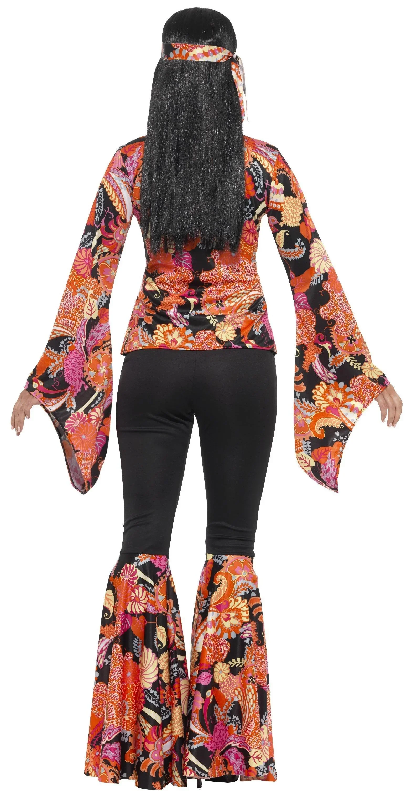 Disfraz de Hippie con Estampado Multicolor para Mujer - Image 2
