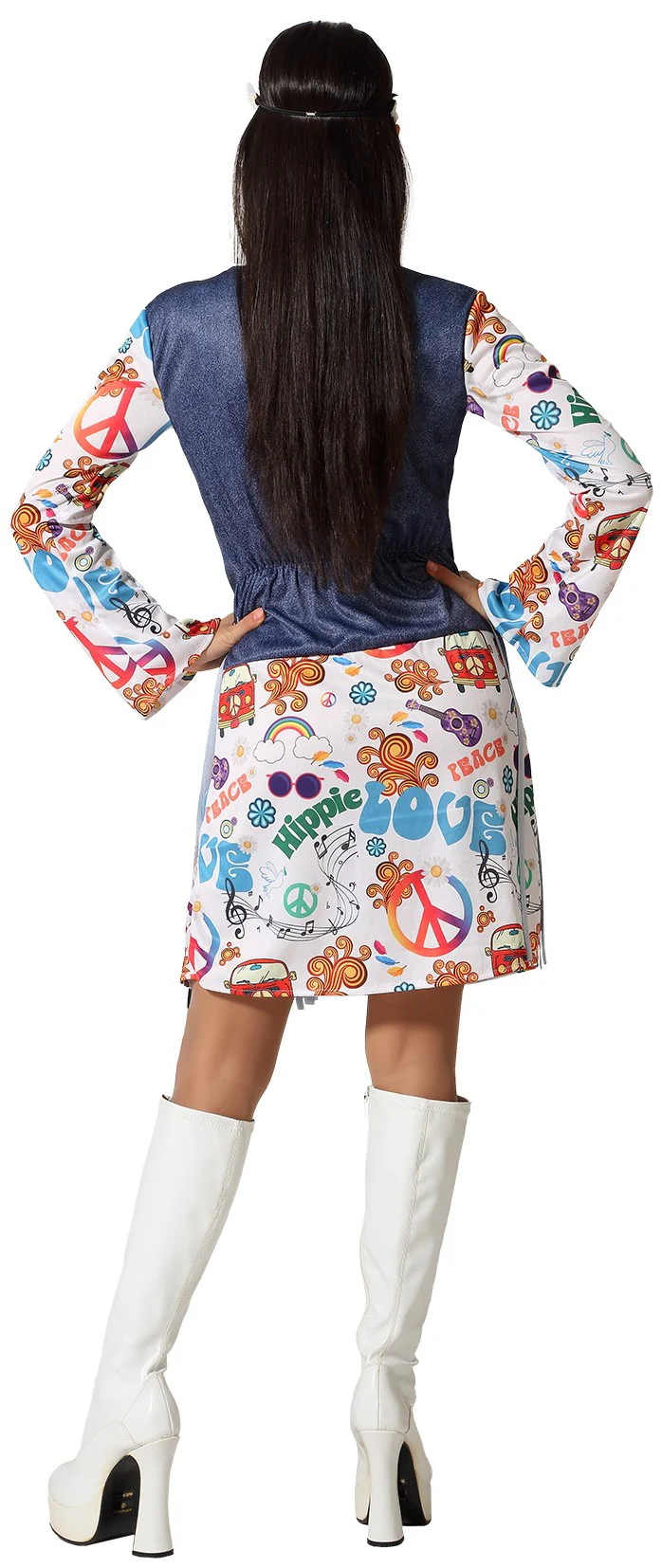 Disfraz de Hippie Jeans Estampado para Mujer - Image 2