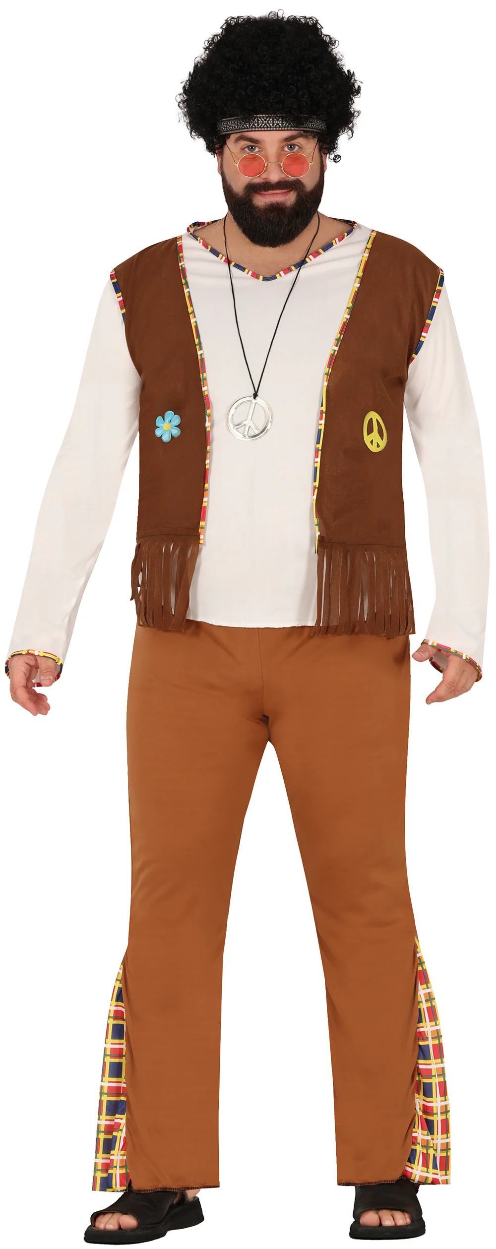 Disfraz de Hippie Marrón para Hombre - Image 2