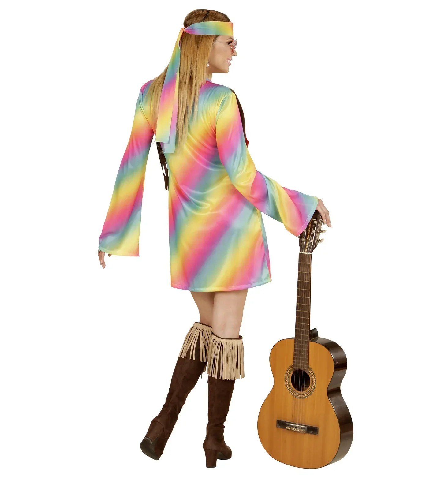 Disfraz de Hippie Multicolor para mujer - Image 3