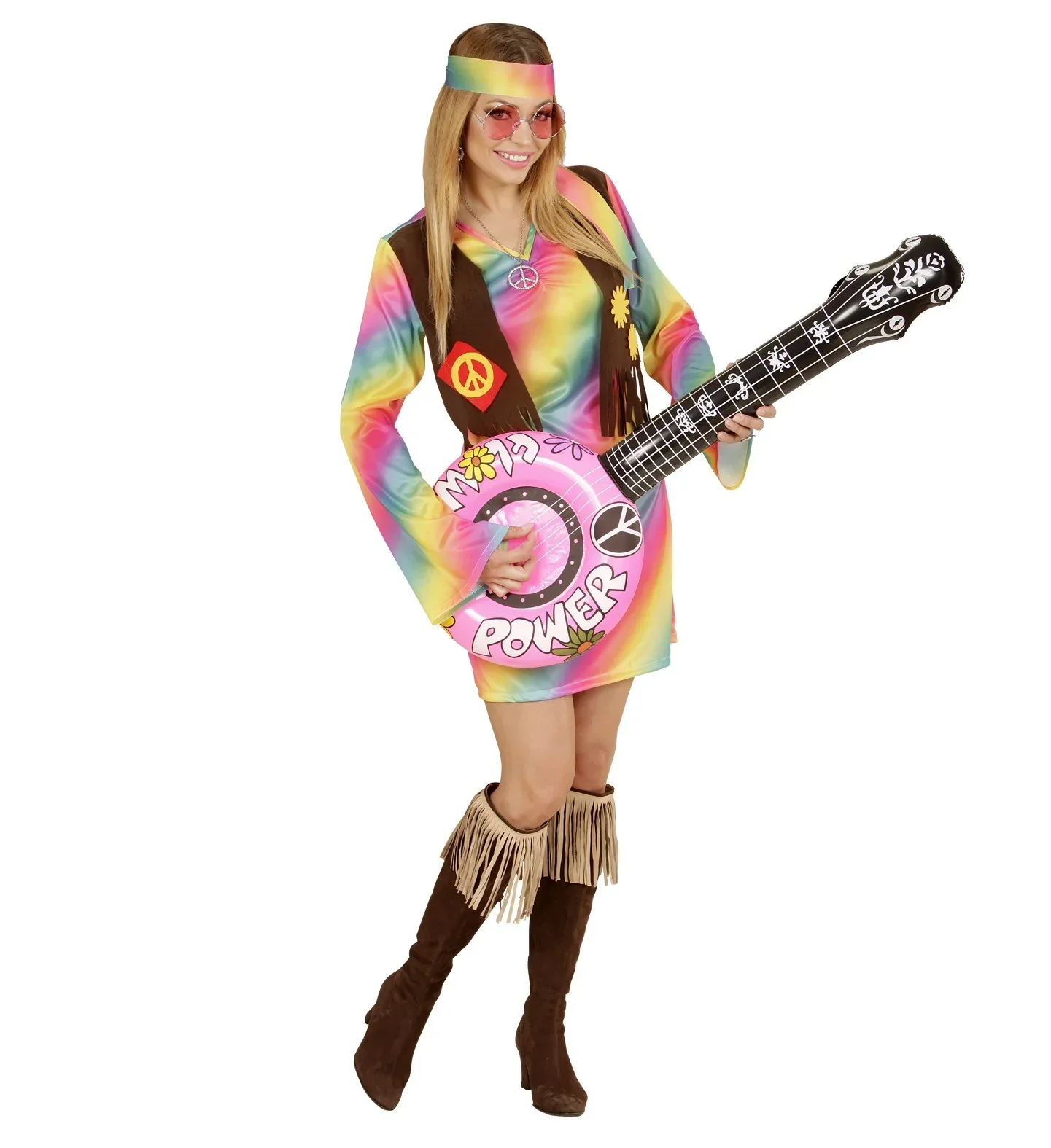 Disfraz de Hippie Multicolor para mujer - Image 4