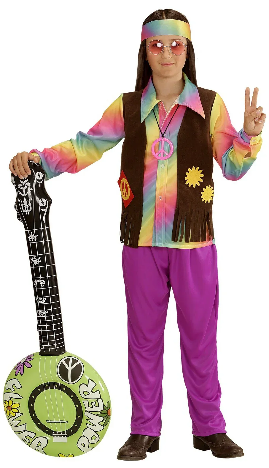 Disfraz de Hippie Multicolor para Niño - Image 2