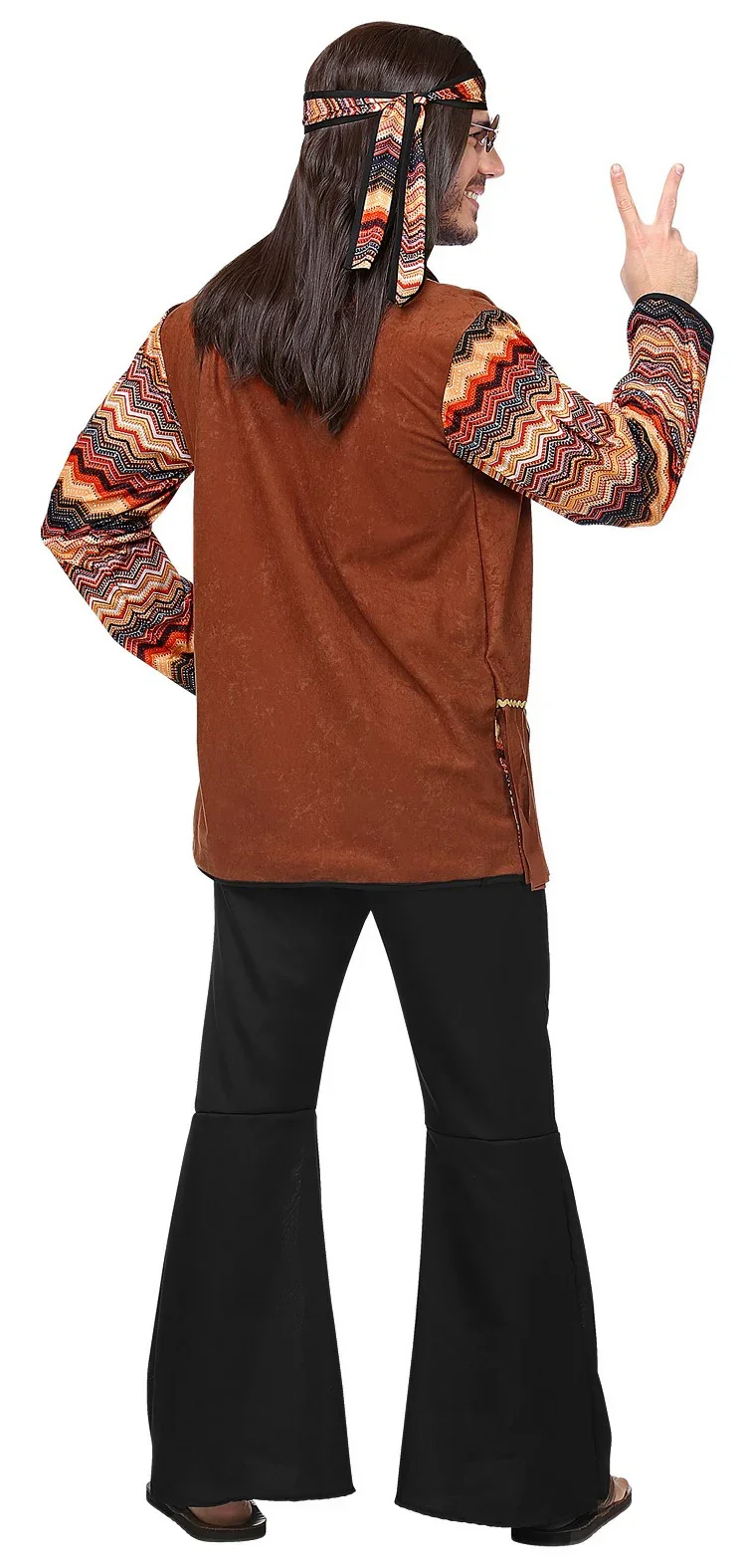 Disfraz de Hippie Pacifista con Chaleco para Hombre - Image 2