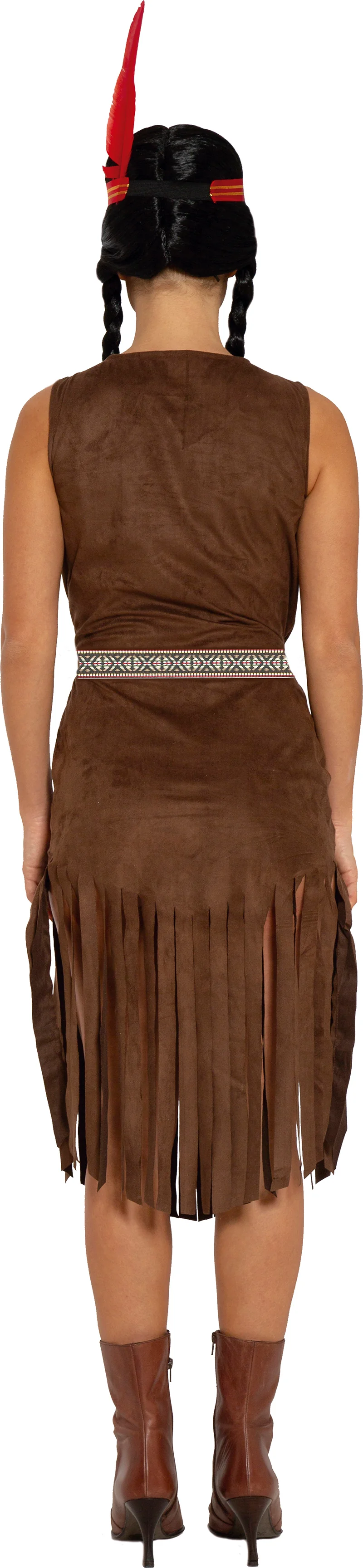 Disfraz de India Marrón con Flecos para Mujer - Image 2