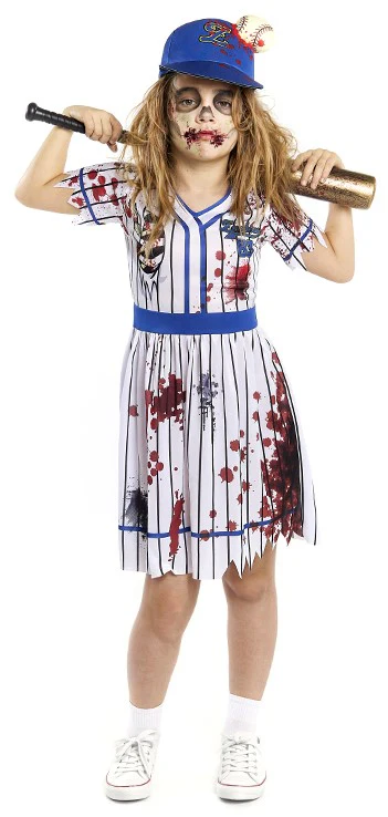 Disfraz de Jugadora de Béisbol Zombie para Niña