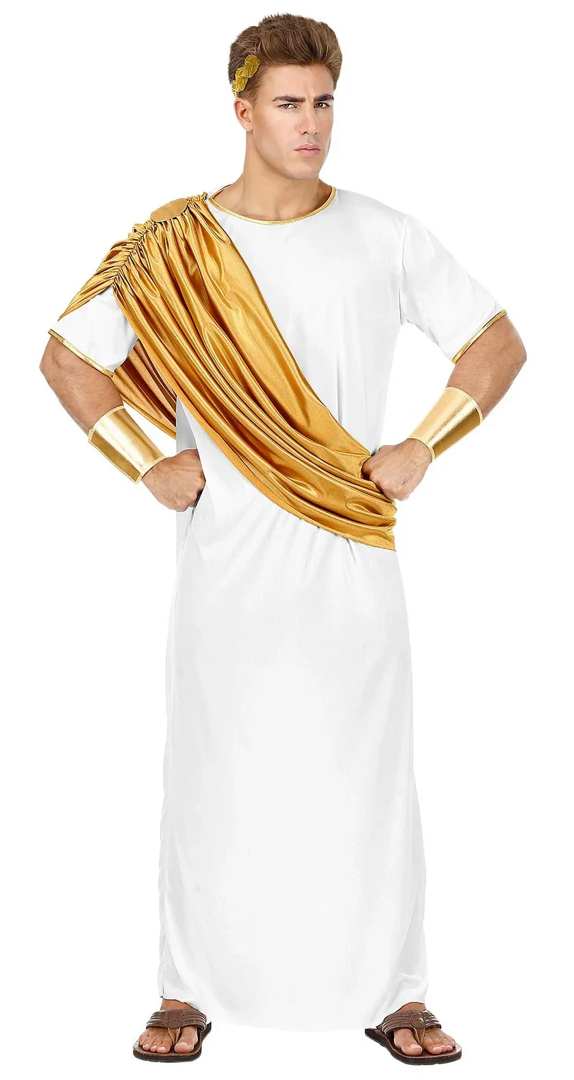 Disfraz de Julio César con Toga Dorada para Hombre - Image 3