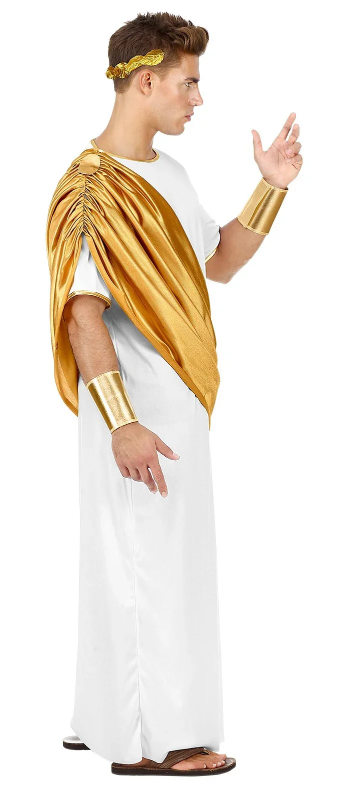 Disfraz de Julio César con Toga Dorada para Hombre - Image 4