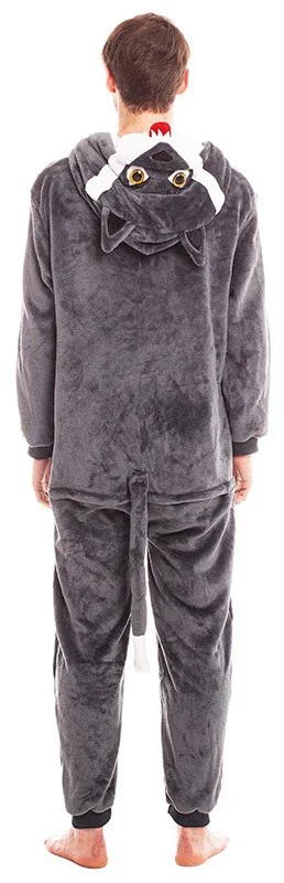 Disfraz de Lobo Gris de Peluche para Adulto - Image 2