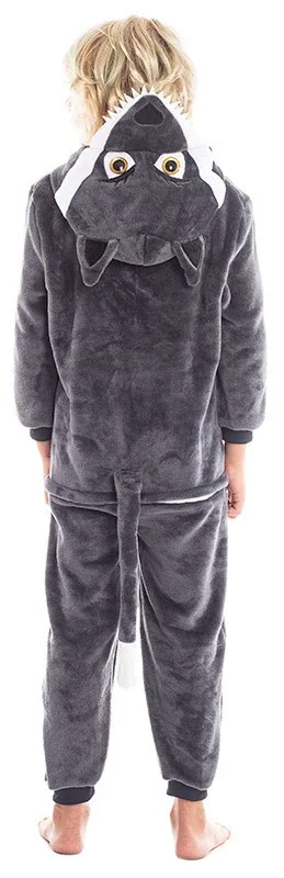 Disfraz de Lobo Gris de Peluche con Capucha Infantil - Image 2