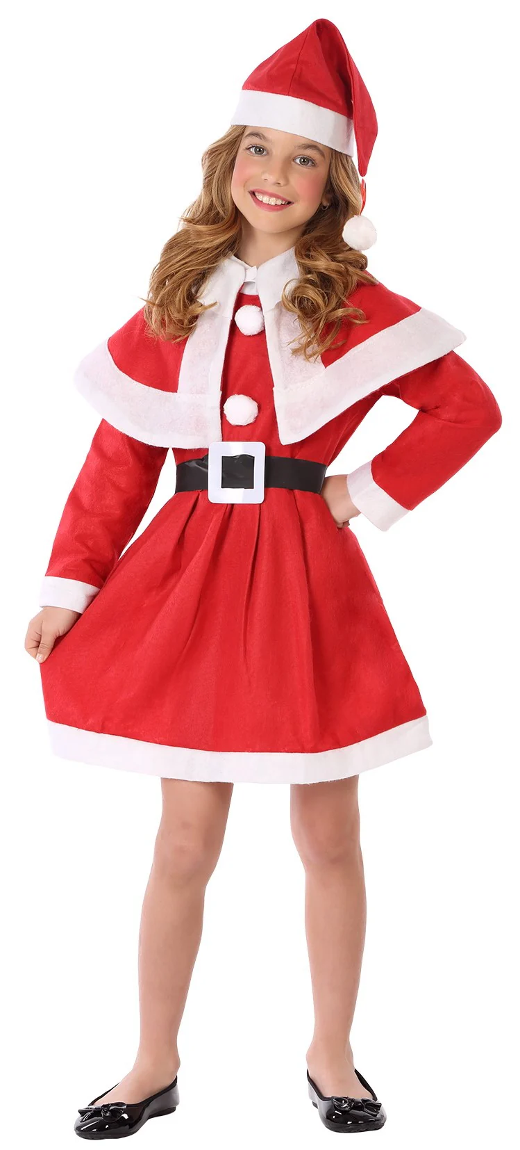 Disfraz de Mamá Noel con Capa para Niña