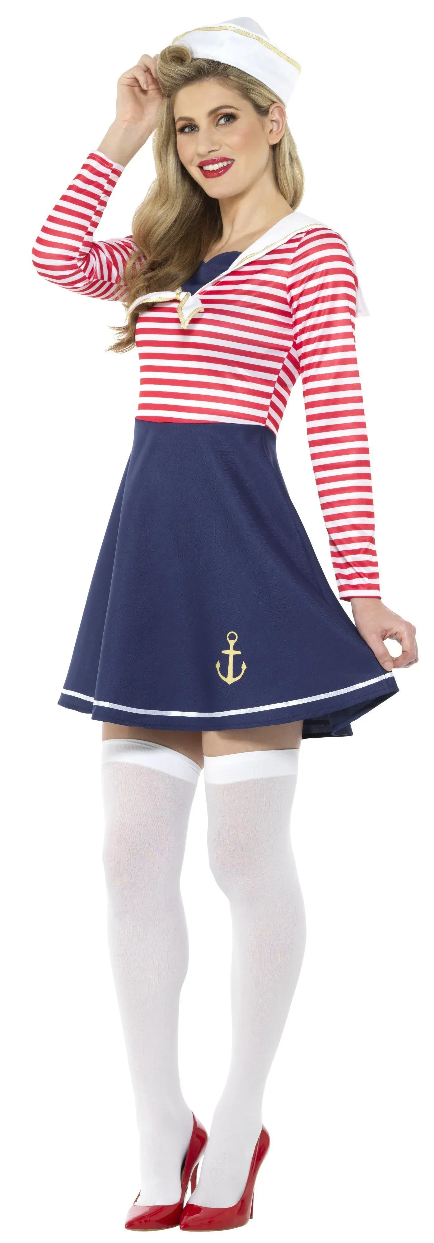 Disfraz de Marinera a Rayas para Mujer - Image 2