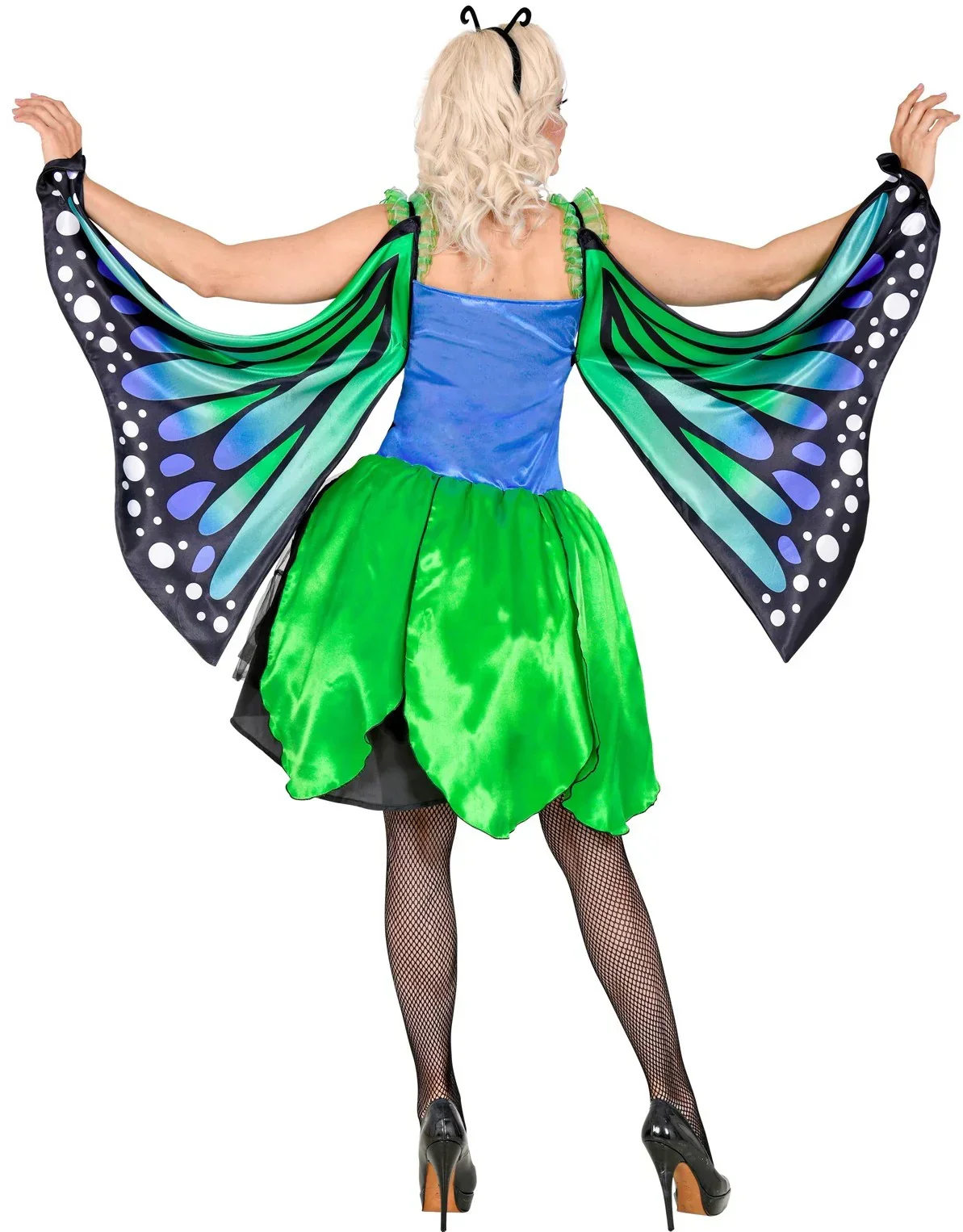 Disfraz de Mariposa con Alas Verde y Azul para Mujer - Image 2