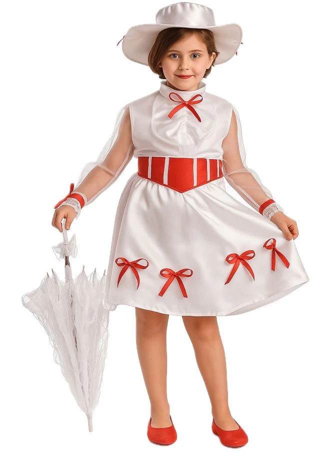 Disfraz de Mary Poppins Blanco para Niña