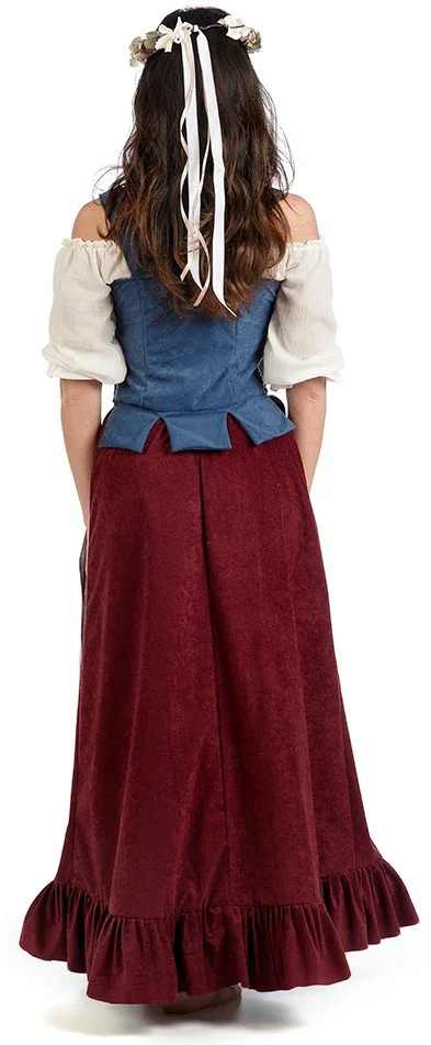 Disfraz de Mesonera Medieval Azul para Mujer - Image 2