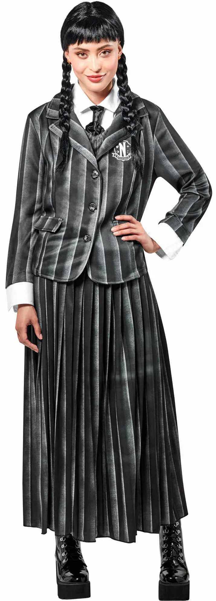 Disfraz de Miércoles Addams con Uniforme para Mujer - Image 4