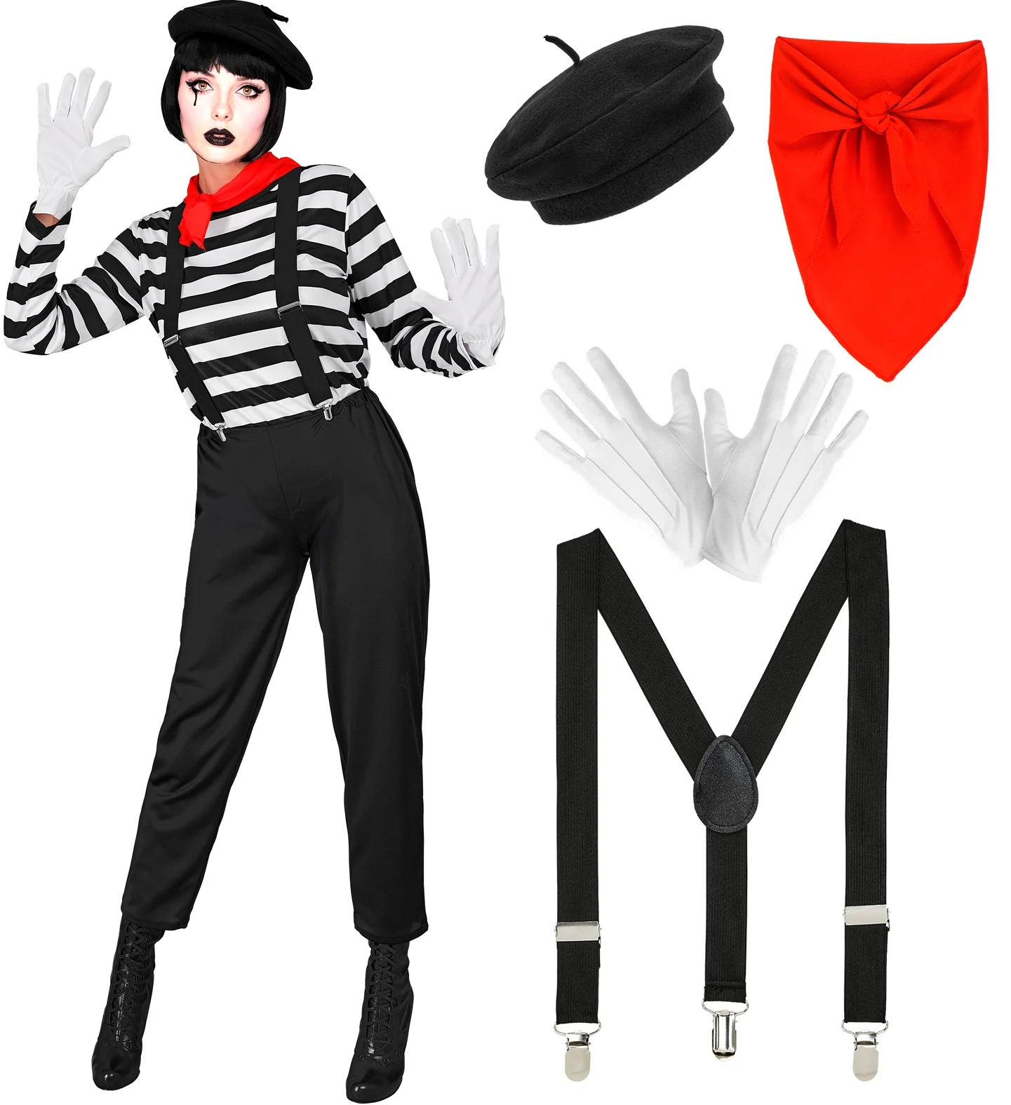 Disfraz de Mimo Clásico para Mujer - Image 4
