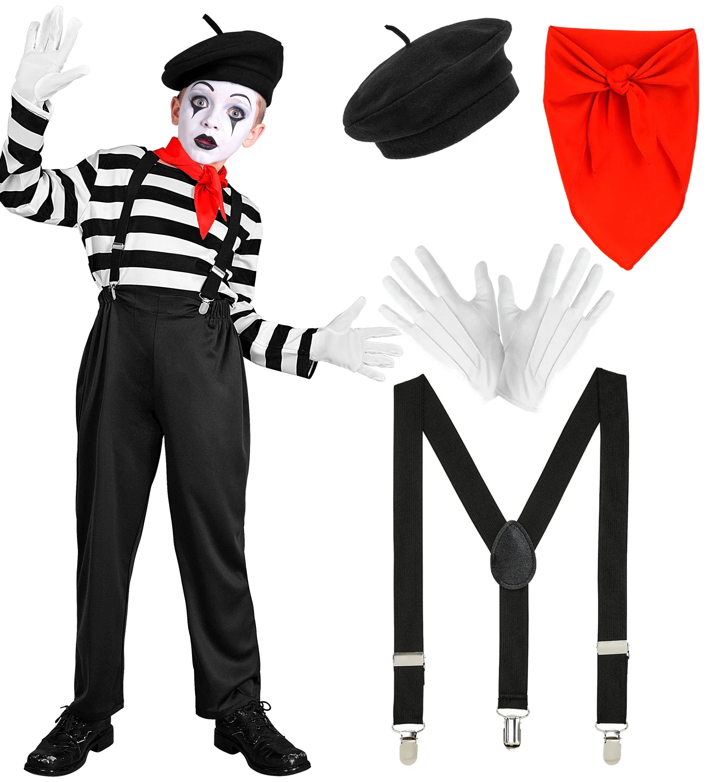 Disfraz de Mimo Clásico para Niño - Image 4