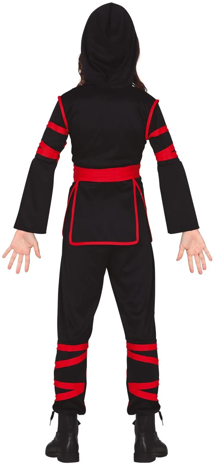 Disfraz de Ninja Negro y Rojo para Niña - Image 2