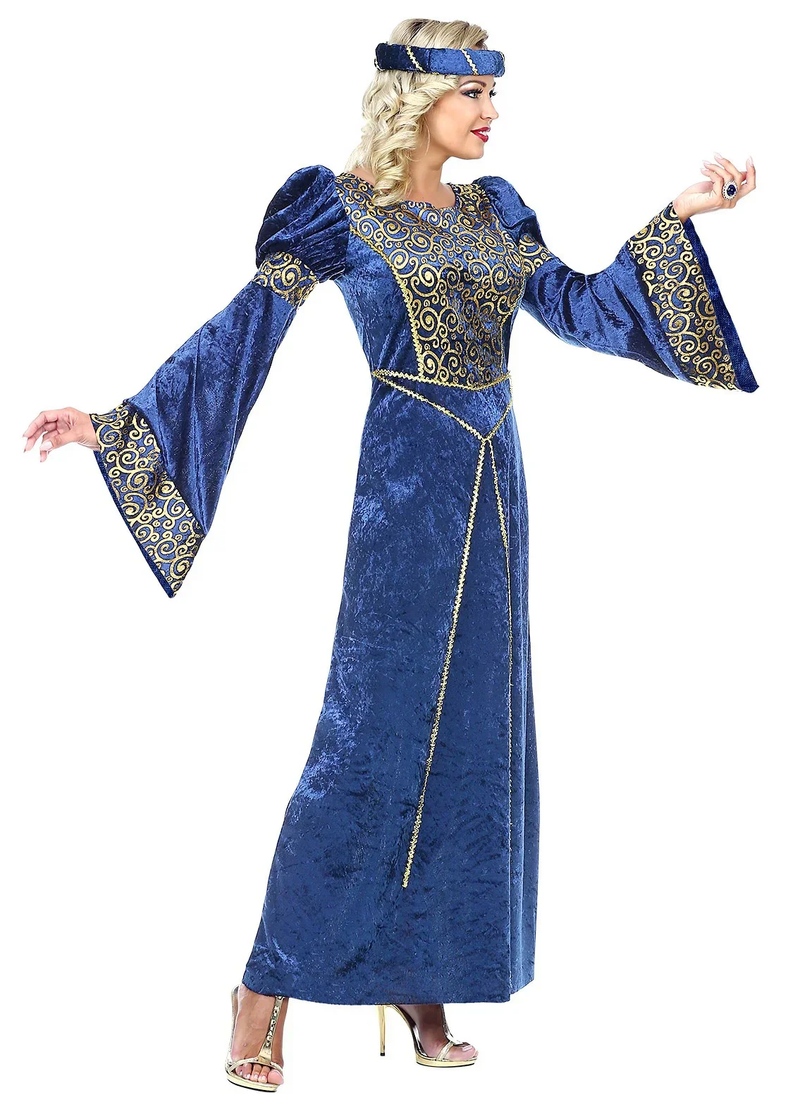 Disfraz de Noble de Corte Medieval Azul para Mujer - Image 3