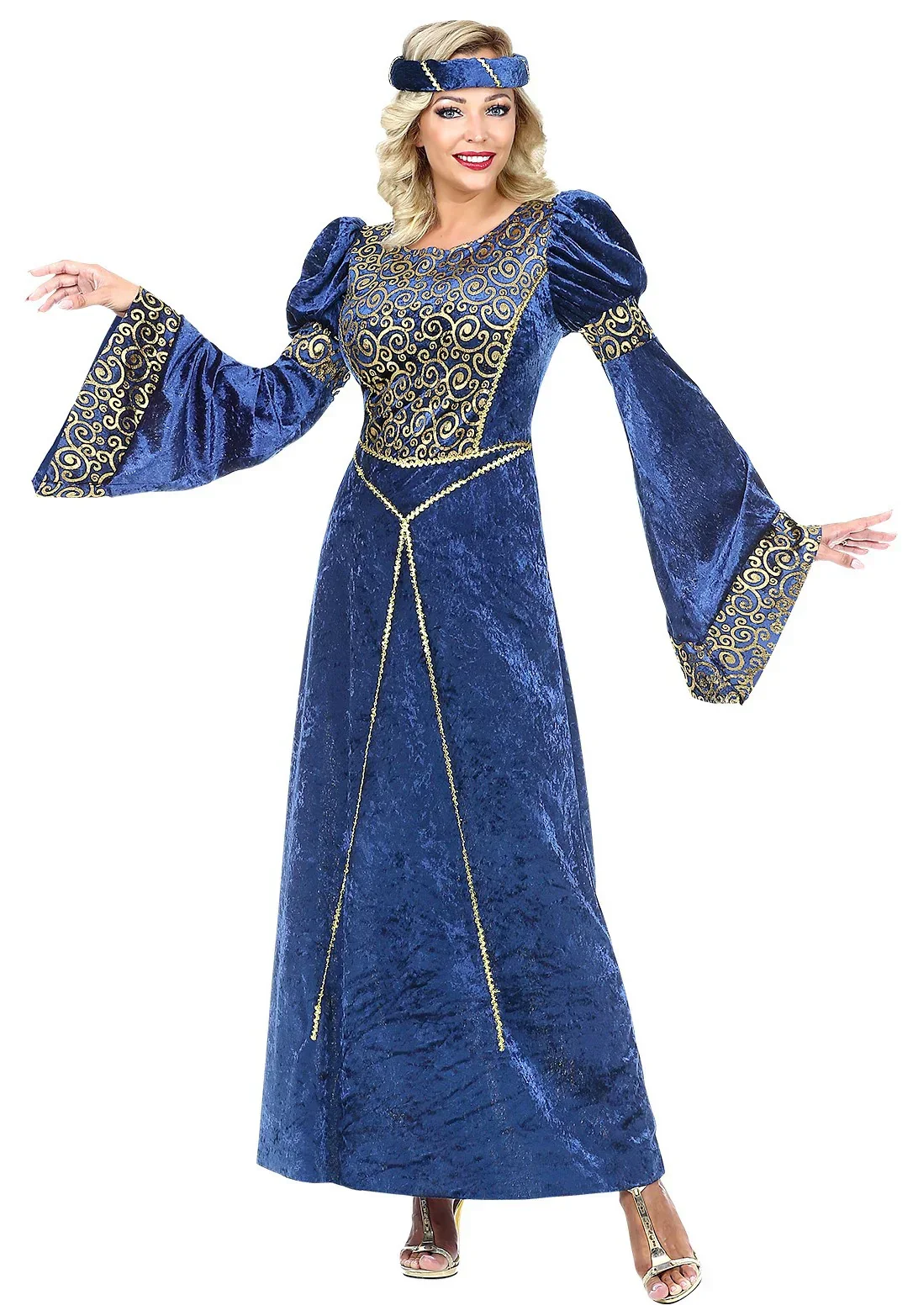 Disfraz de Noble de Corte Medieval Azul para Mujer - Image 4