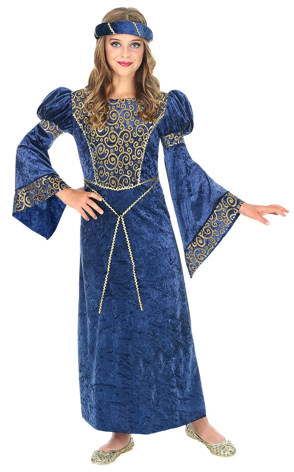 Disfraz de Noble de Corte Medieval Azul para Niña - Image 2