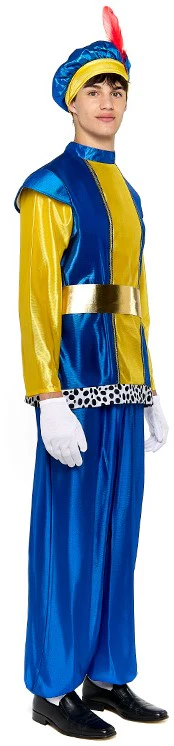 Disfraz de Paje Real Azul y Amarillo para Hombre - Image 3