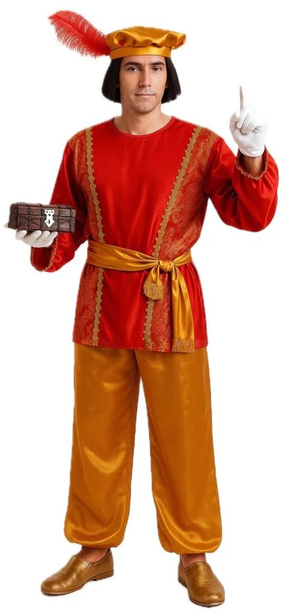 Disfraz de Paje Real Rojo para Hombre