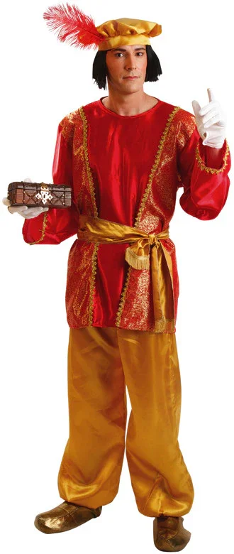 Disfraz de Paje Real Rojo para Hombre - Image 2