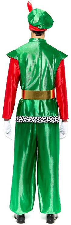 Disfraz de Paje Real Verde y Rojo para Hombre - Image 2