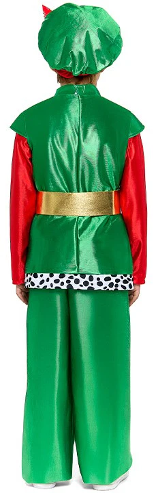 Disfraz de Paje Real Verde y Rojo para Niño - Image 2