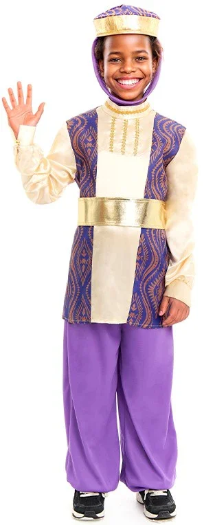 Disfraz de Paje del Rey Baltasar Morado para Niño