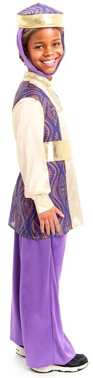 Disfraz de Paje del Rey Baltasar Morado para Niño - Image 3