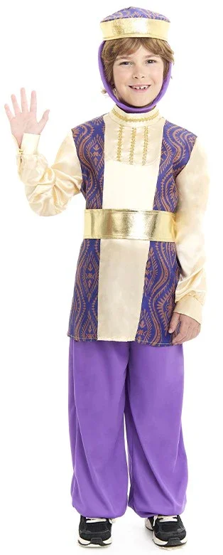 Disfraz de Paje del Rey Baltasar Morado para Niño - Image 4