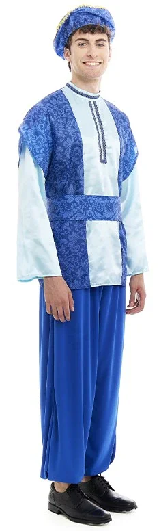 Disfraz de Paje del Rey Melchor Azul para Hombre - Image 3