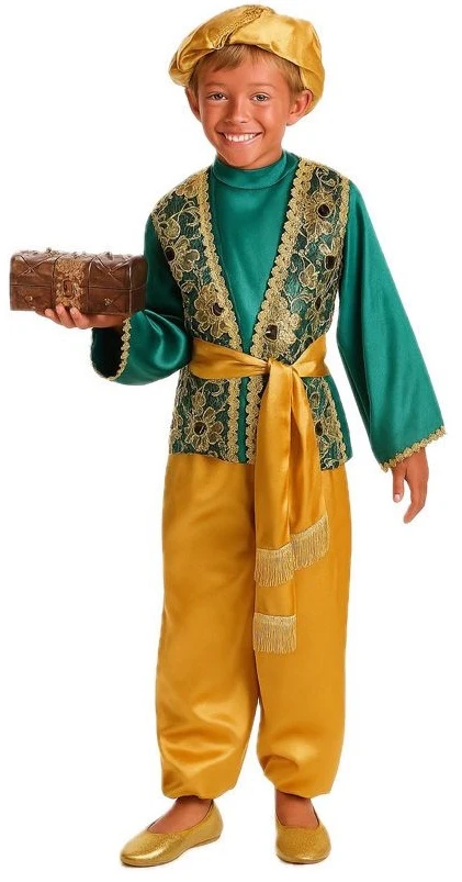 Disfraz de Paje Verde del Rey Baltasar Infantil