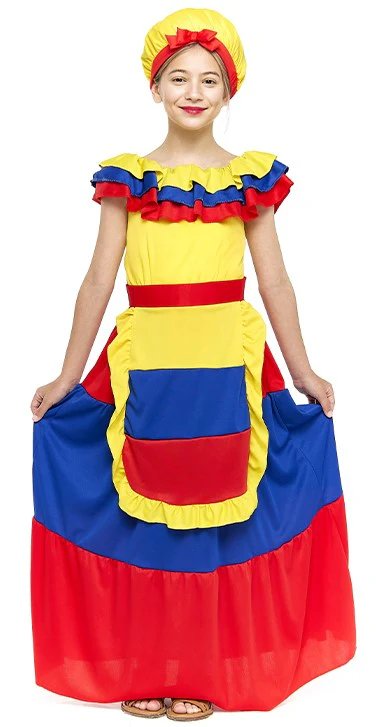 Disfraz de Palenquera Colombiana para Niña