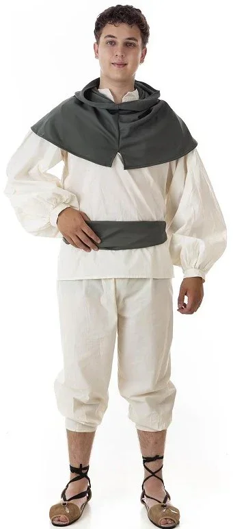 Disfraz de Panadero Medieval con Capucha para Hombre