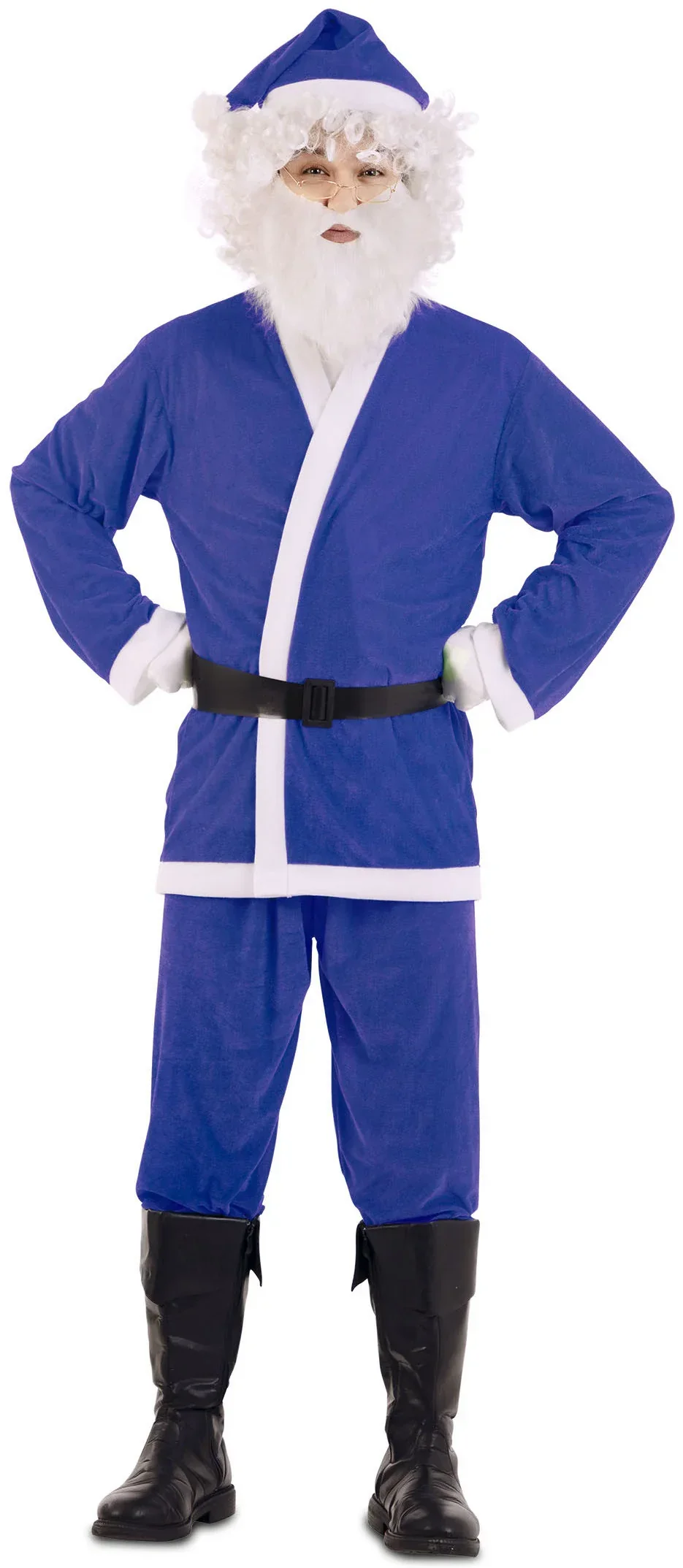 Disfraz de Papá Noel Azul para Adulto