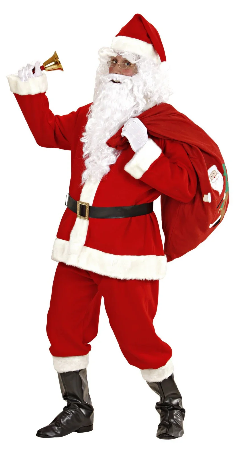Disfraz de Papá Noel con Peluca y Barba para Hombre