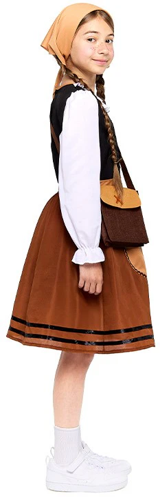 Disfraz de Pastora Marrón con Zurrón para Niña - Image 3