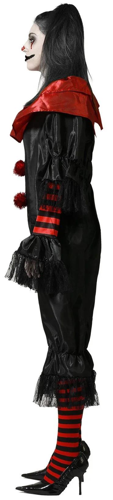 Disfraz de Payasa Asesina Negro y Rojo para Mujer - Image 3