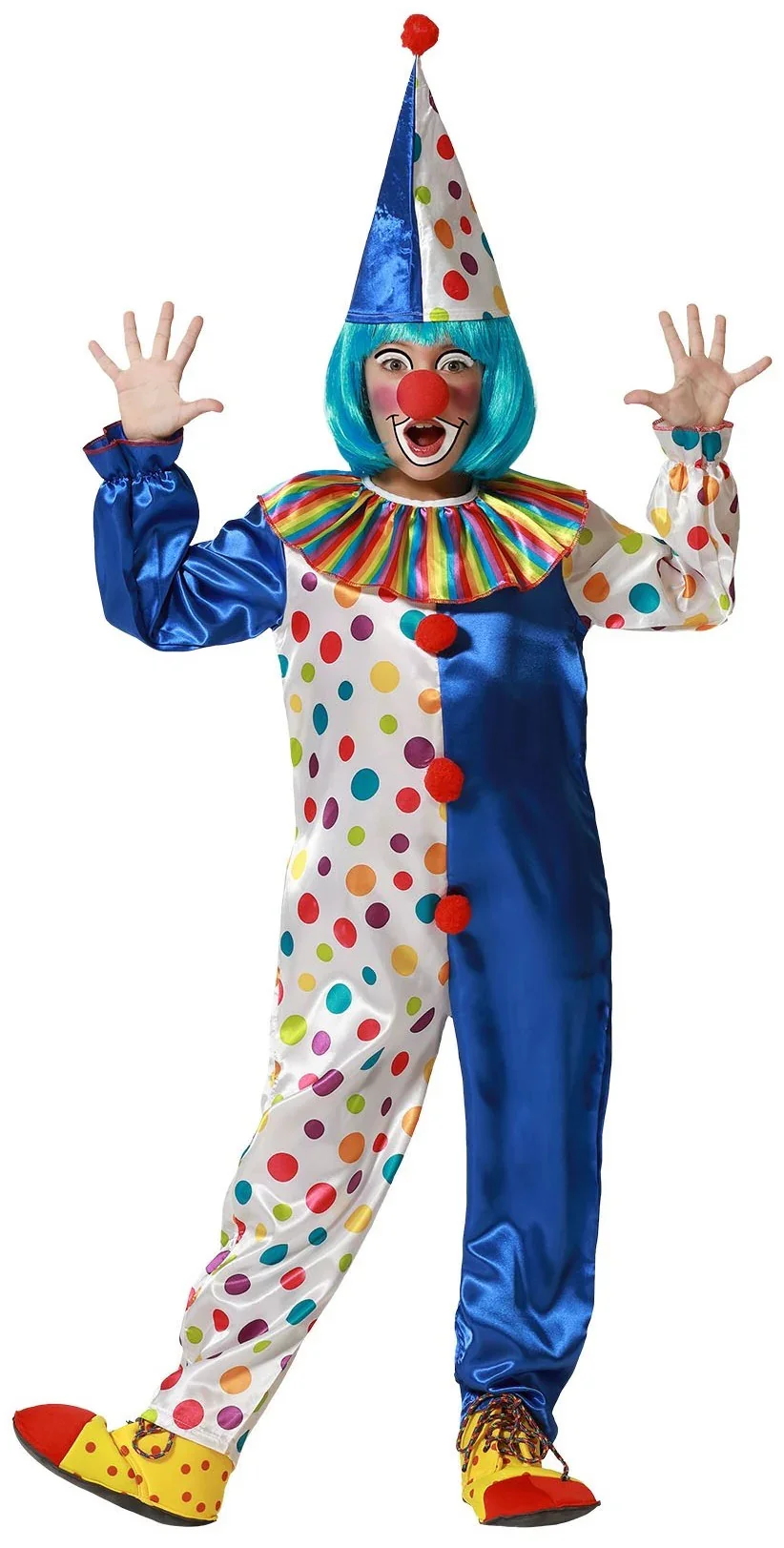 Disfraz de Payaso Azul y Blanco con Lunares Infantil - Image 2
