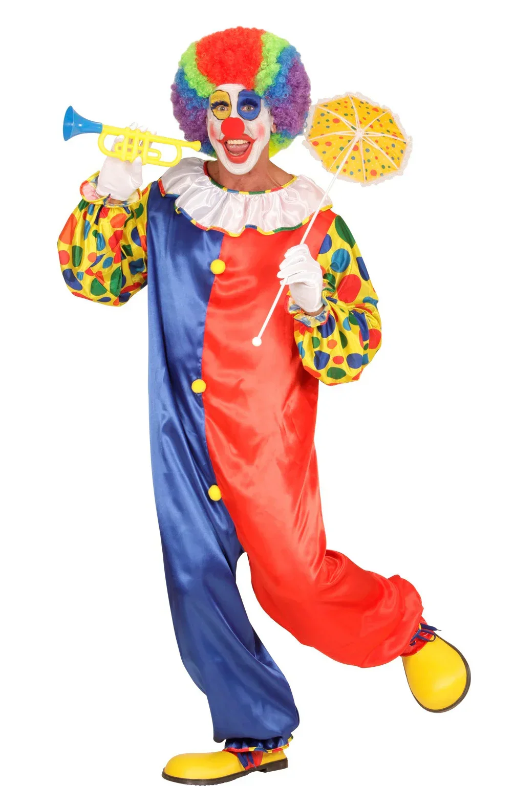 Disfraz de Payaso Rojo y Azul para Hombre - Image 3