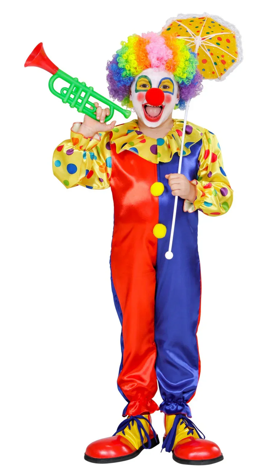 Disfraz de Payaso Rojo y Azul para Niño - Image 2