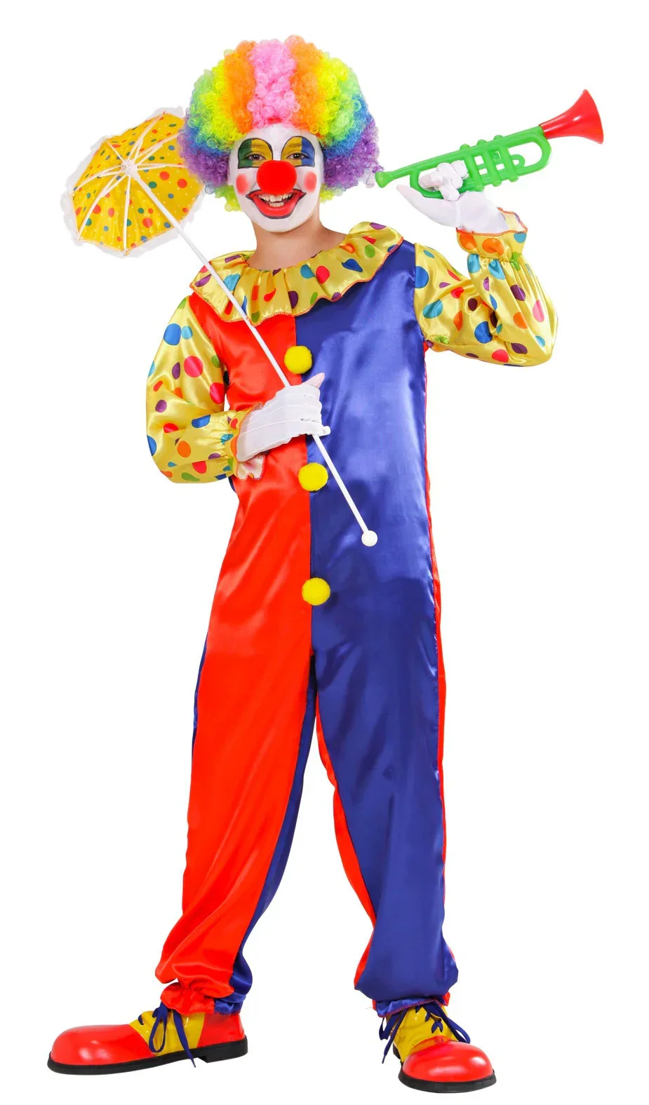 Disfraz de Payaso Rojo y Azul para Niño - Image 6