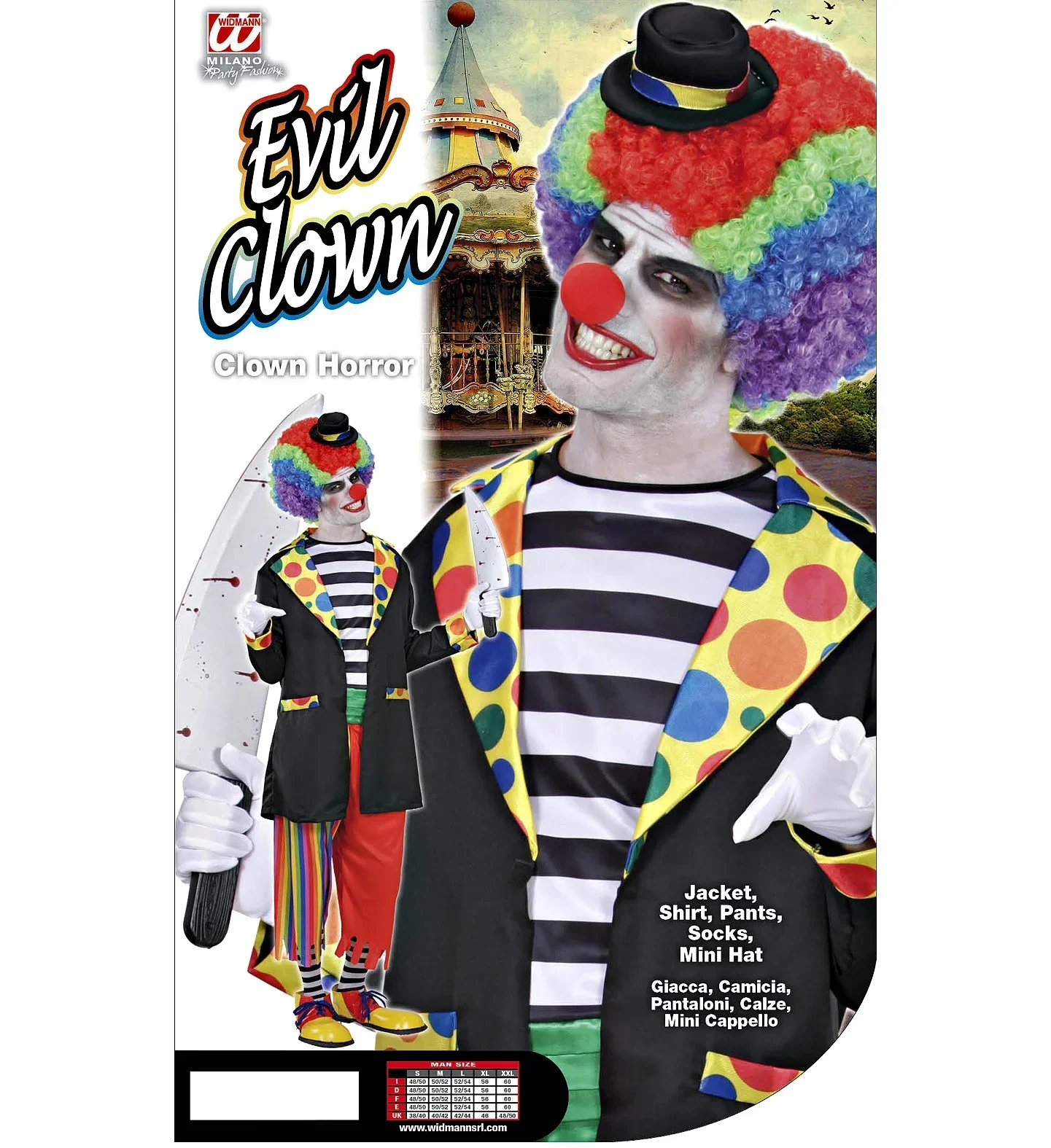 Disfraz de Payaso Terror para Hombre - Image 4