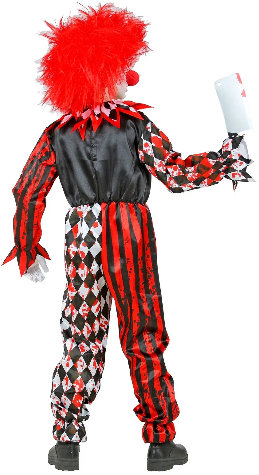 Disfraz de Payaso de Terror Rojo y Negro Infantil - Image 2