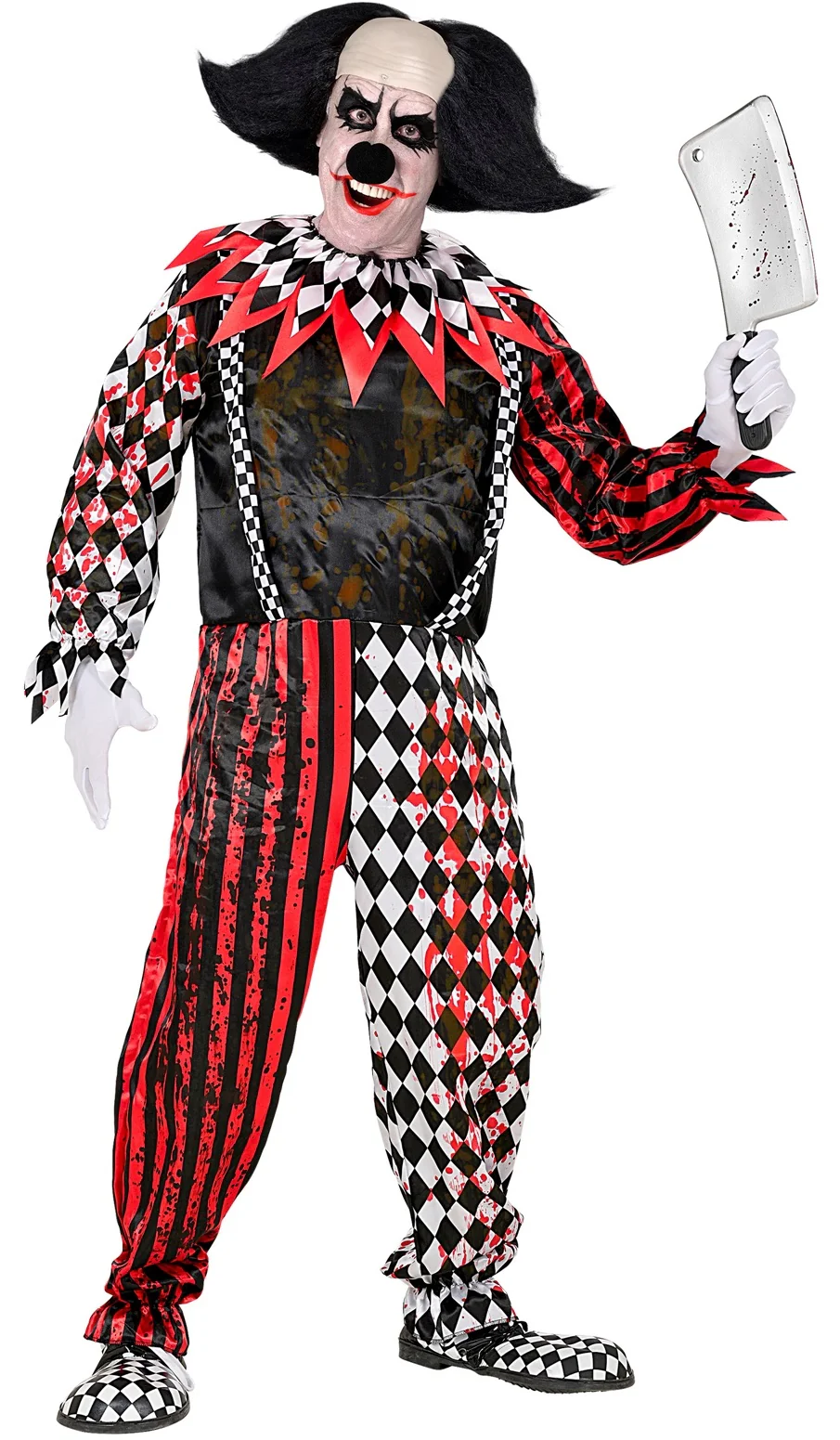 Disfraz de Payaso de Terror Rojo y Negro para Adulto - Image 4