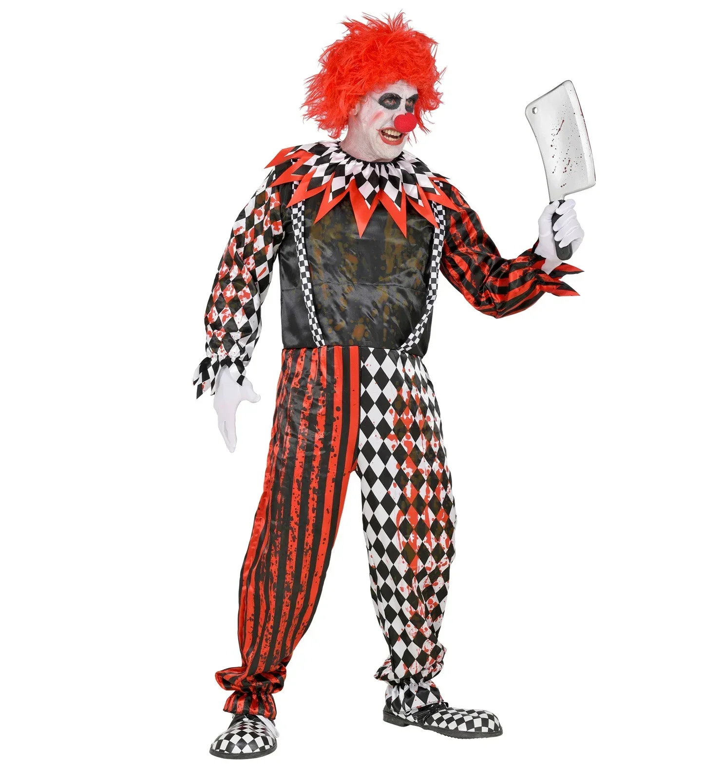 Disfraz de Payaso de Terror Rojo y Negro para Adulto - Image 6
